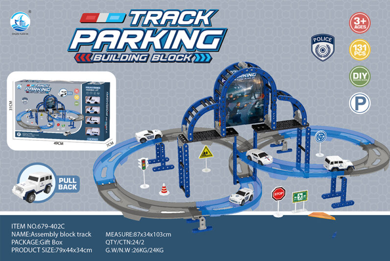 Educational DIY Building Block Track Parking Lot Race Track Set 679-402 series