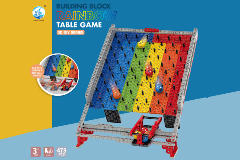 473PCS DIY educational building blocks rainbow running ball table games 679-707