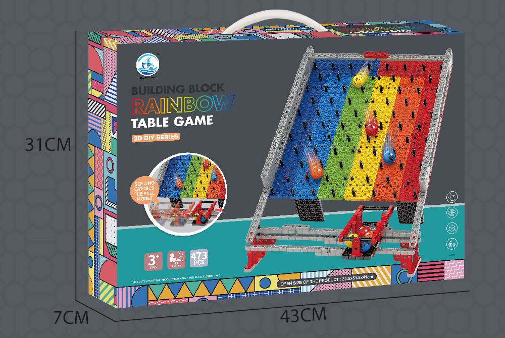 473PCS DIY educational building blocks rainbow running ball table games 679-707 - Building Block Rolling Ball - 3