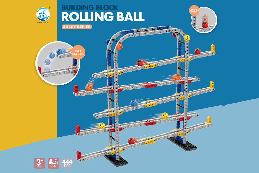 444PCS assembly building block rolling ball toy set creative table games toy 679-709 - Building Block Rolling Ball - 2