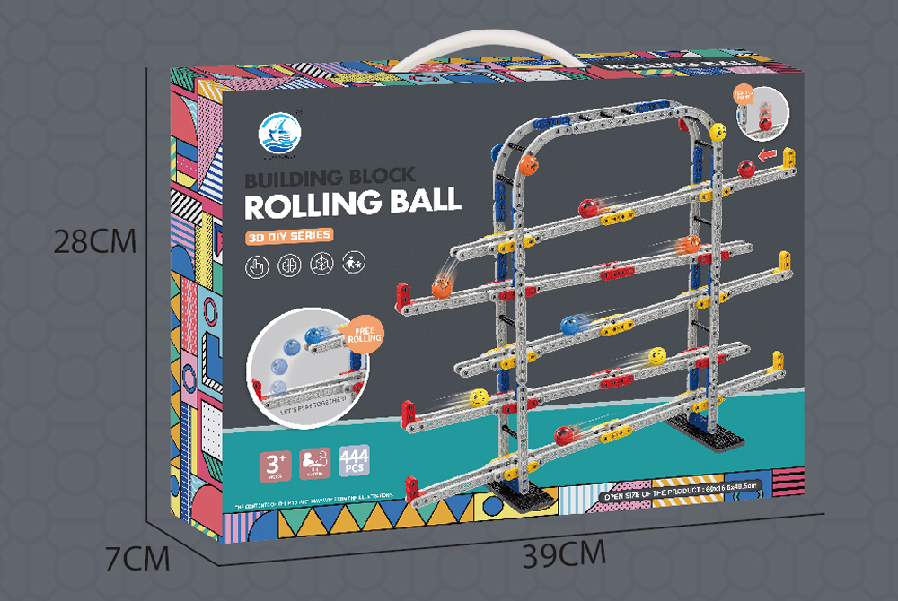 444PCS assembly building block rolling ball toy set creative table games toy 679-709 - Building Block Rolling Ball - 3